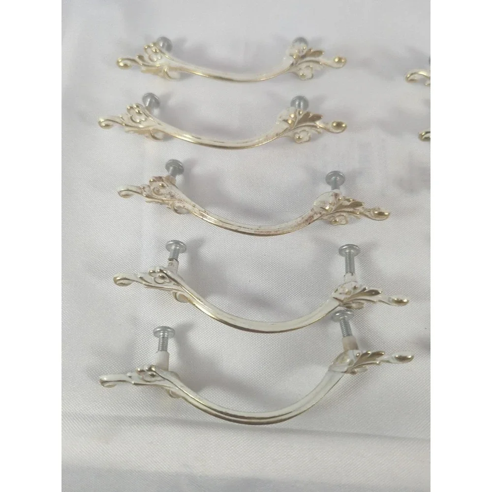 VINTAGE 1960 FRENCH PROVINCIAL DRESSER DRAWER HARDWARE 10 PULLS